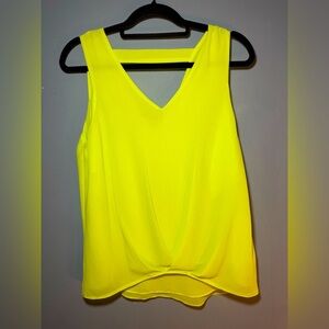Naked Zebra Yellow Asymmetrical Wrap Tank Top, small